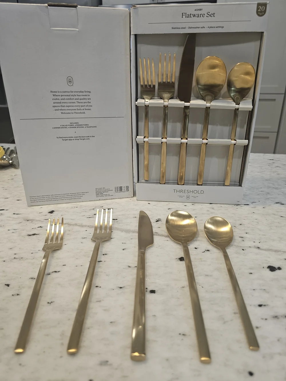 Threshold Ashby Gold Flatware Set - 20 Piece - Picture 2 of 8